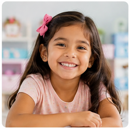 Niña con moño